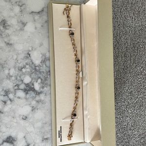 NWOT 18K gold (over sterling silver) sapphire and diamond bracelet